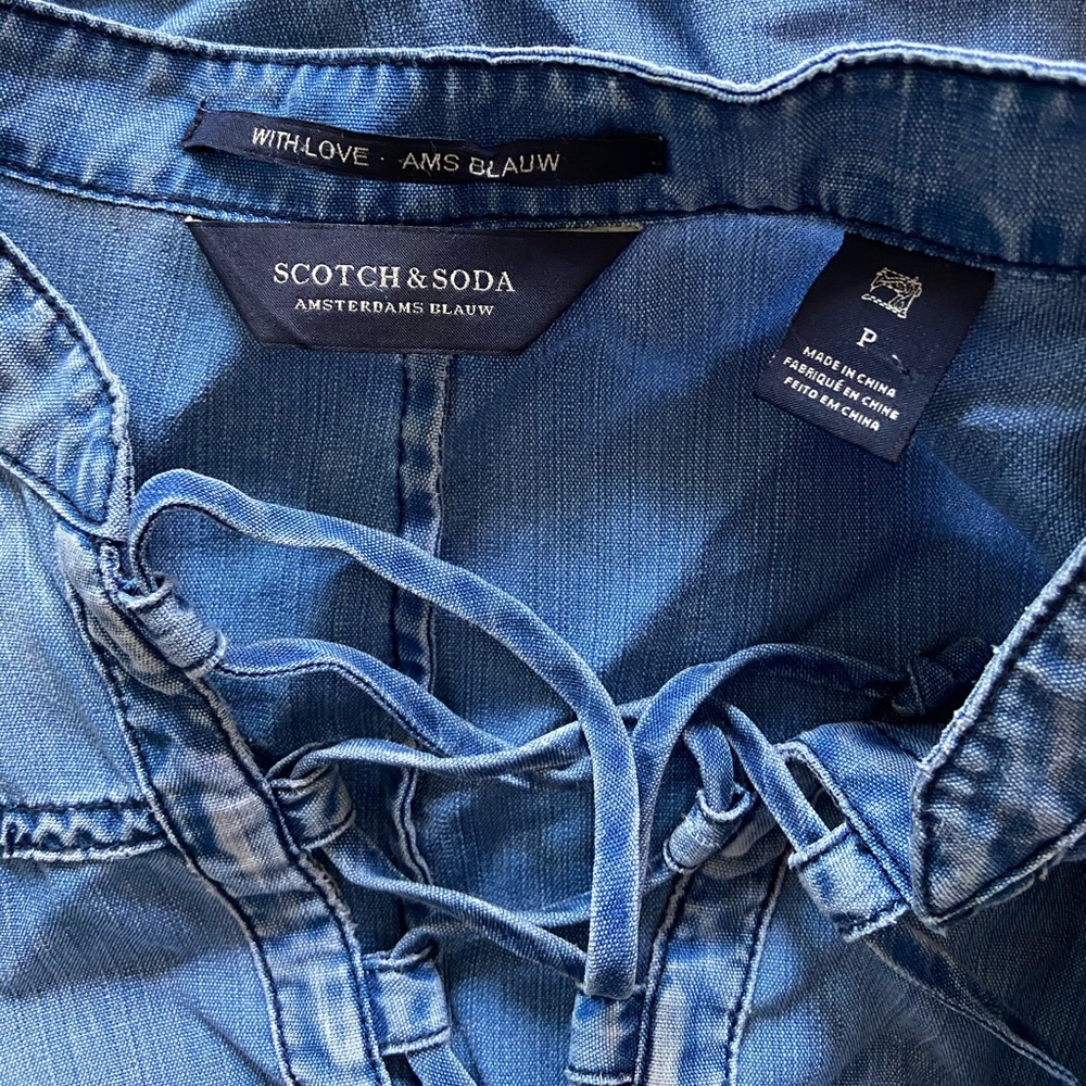 Scotch & Soda Chambray Lace Up Top - image 5